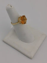 14KY Citrine Solitare R346