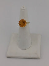 14KY Citrine Solitare R346