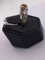 925 Sterling Citrine With Celtic Style R347