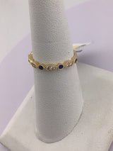 14KY Sapphire+Diamond Ring R356