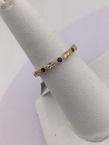 14KY Sapphire+Diamond Ring R356