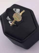 18KY Opal+Diamond Ring R358