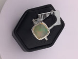 14KW Opal Halo Diamond Ring R363