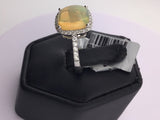 14KW Opal Halo Diamond Ring R363
