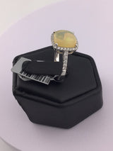 14KW Opal Halo Diamond Ring R363