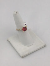 14KY Pink Tourmaline Diamond Ring R365