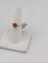 14KY Pink Tourmaline Diamond Ring R365