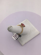 14KY Pink Tourmaline Diamond Ring R365