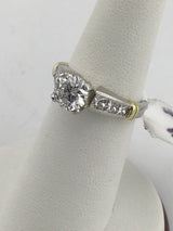 Platinum +18KY Diamond Ring R366