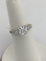 Platinum +18KY Diamond Ring R366