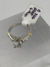 Platinum +18KY Diamond Ring R366
