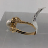 14KY Pearl+Diamond Ring R370