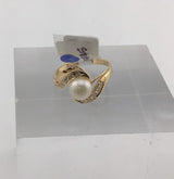 14KY Pearl+Diamond Ring R370