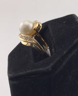 14KY Pearl+Diamond Ring R370
