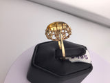 14KY Oblong Citrine In Fancy Setting R372