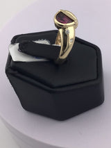 14KY Garnet + Diamond Ring R382