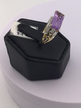 10KY Amethyst + Diamond Ring R383