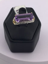 10KY Amethyst + Diamond Ring R383