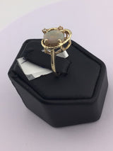 14KY Opal+Diamond Ring R386