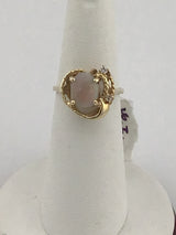 14KY Opal+Diamond Ring R386