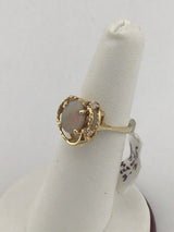 14KY Opal+Diamond Ring R386