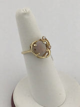 14KY Opal+Diamond Ring R386