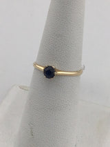 14KY Sapphire Solitare R393