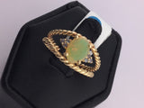 14KY Rope Style Opal Ring With Green Diamonds R400