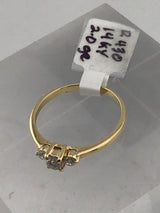 14KY 3 Stone Diamond Ring R430