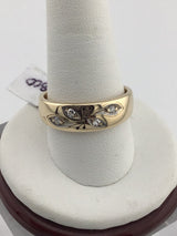 14KY Fancy Diamond Wedding Band R435