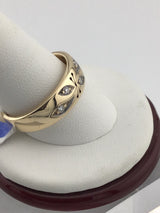 14KY Fancy Diamond Wedding Band R435