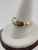 14KY Fancy Diamond Wedding Band R435