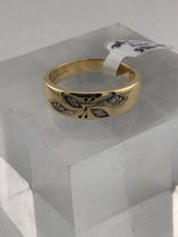 14KY Fancy Diamond Wedding Band R435