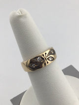 14KY Fancy Diamond Wedding Band R436