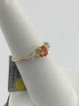 14KY Sapphire + Diamond Ring R442
