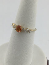 14KY Sapphire + Diamond Ring R442