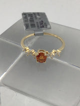 14KY Sapphire + Diamond Ring R442