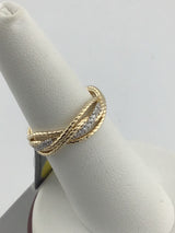 14KY Diamond Twisted Band R443