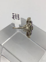 14KW Vintage Amethyst+Diamond Ring R447