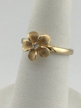 14KY Flower DIamond Ring R451