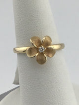 14KY Flower DIamond Ring R451