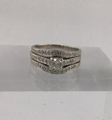 14KW Tripple Band Diamond Ring R478