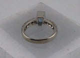 14KW Blue Topaz+Diamond Ring R484