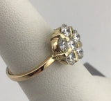 14KY Custom Flower Shaped Diamond Ring R486