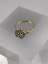 14KY Custom Flower Shaped Diamond Ring R486
