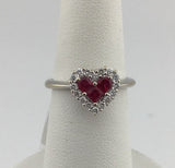 10KW Ruby+Diamond Heart Ring R489