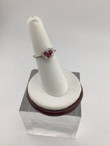 10KW Ruby+Diamond Heart Ring R489