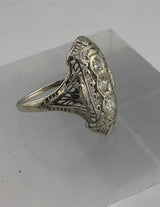 18KW Vintage Diamond Ring R494