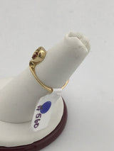 14KY Garnet Heart Ring R495