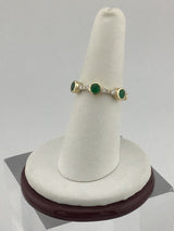 14KY Emerald + Diamond  Band R497